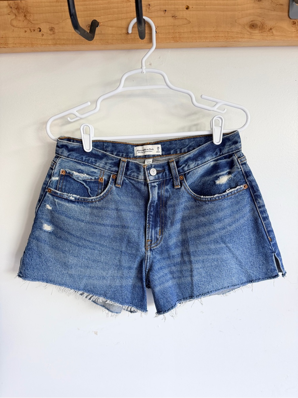 Abercrombie & Fitch Distressed Blue Denim Cutoff Shorts